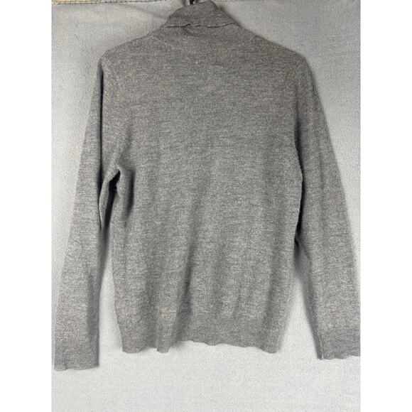 H by Halston Merino Wool Grey Turtleneck Sweater Large Cozy Knit - Picture 7 of 8